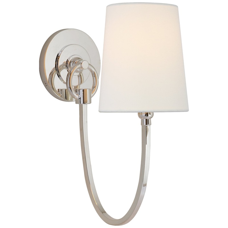 One Light Wall Sconce from the Reed Collection in Polished Nickel Finish by Visual Comfort Signature