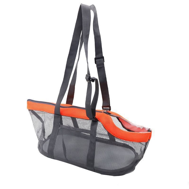 Orange And Grey Lightweight Breathable Mesh Pet Carrier Handbag – Portable Travel Tote for Small Dogs & Cats up to 8kg