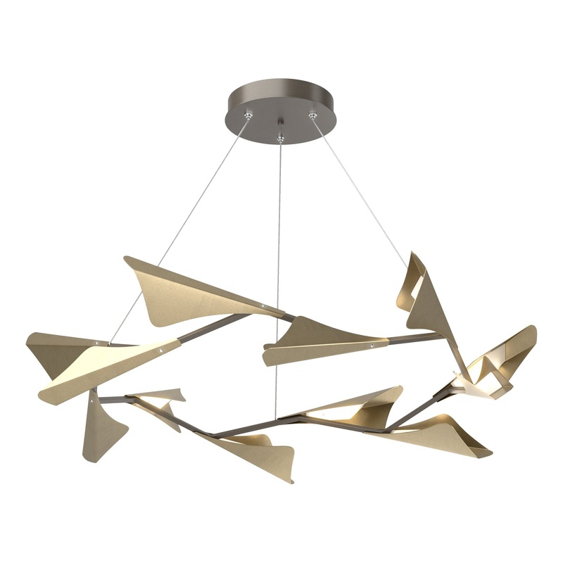 Plume 12-Light LED Pendant Dark Smoke Soft Gold