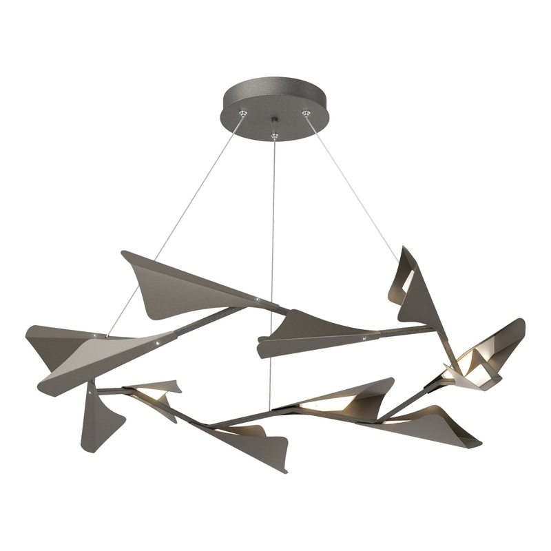Plume 12-Light LED Pendant Natural Iron Dark Smoke