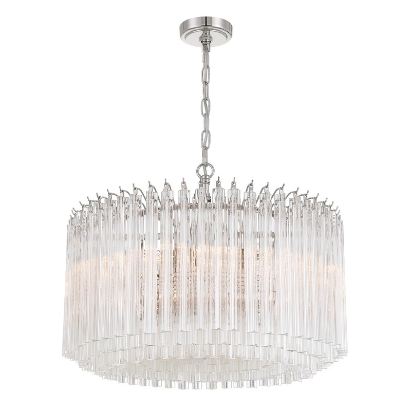 Seven Light Chandelier from the Lofton Collection in Polished Nickel Finish by Crystorama