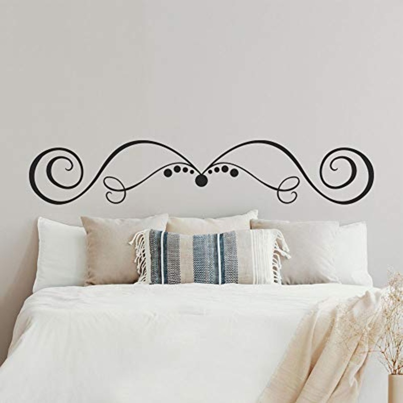 T-MK364 – Adesivi per testiera del letto, 26 x 140 cm, colore: Nero