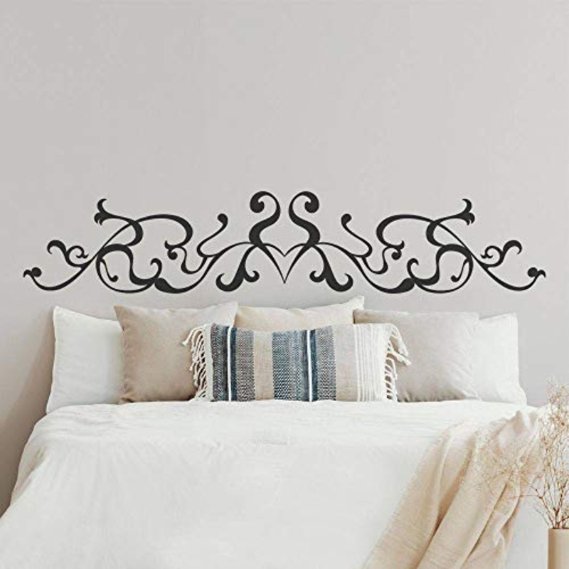 T-MK447 – Adesivi per testiera del letto, 27 x 140 cm, colore: Nero