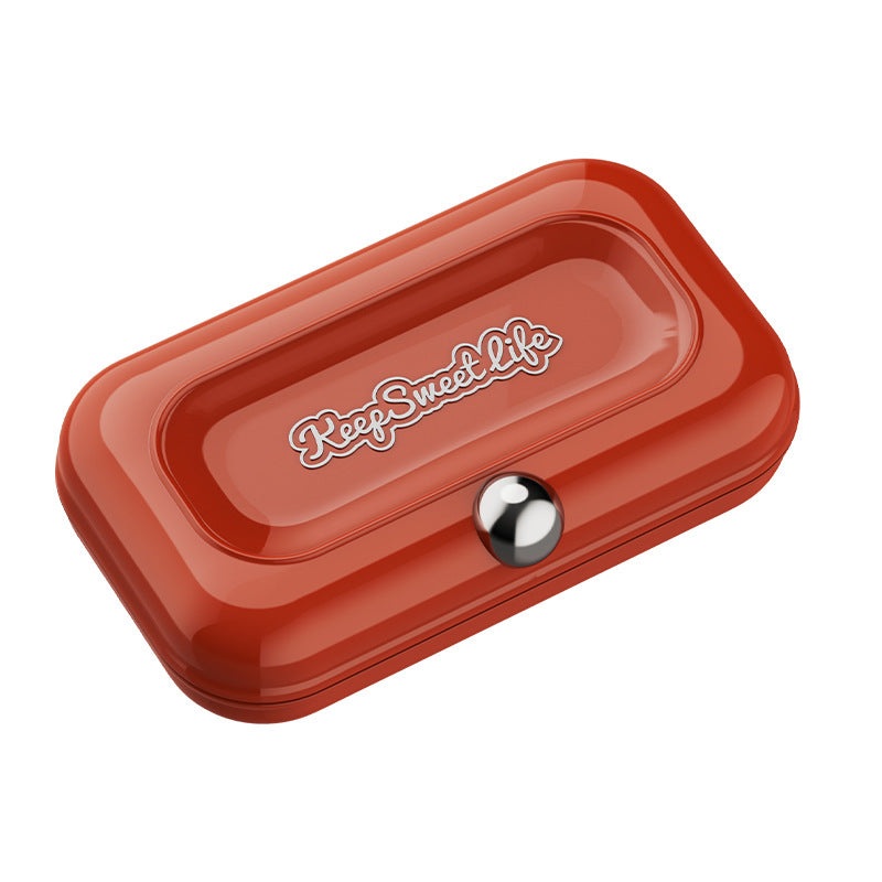 2 Sets Red Portable 4-Piece Manicure Set – Compact Nail Grooming Kit with Stainless Steel Clippers, File & Stylish Case