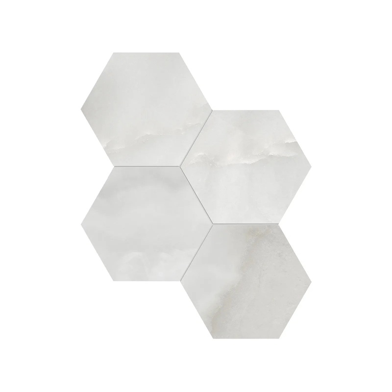 6″ Hexagon La Marca Onyx Honed & Rectified Porcelain Mosaic – 1 Sheet = .797 ” Nuvolato