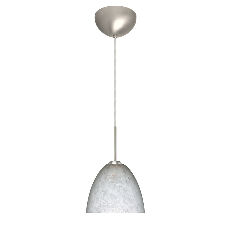 Besa 1BC-757219-HAL-SN Sasha One Light Pendant Satin Nickel
