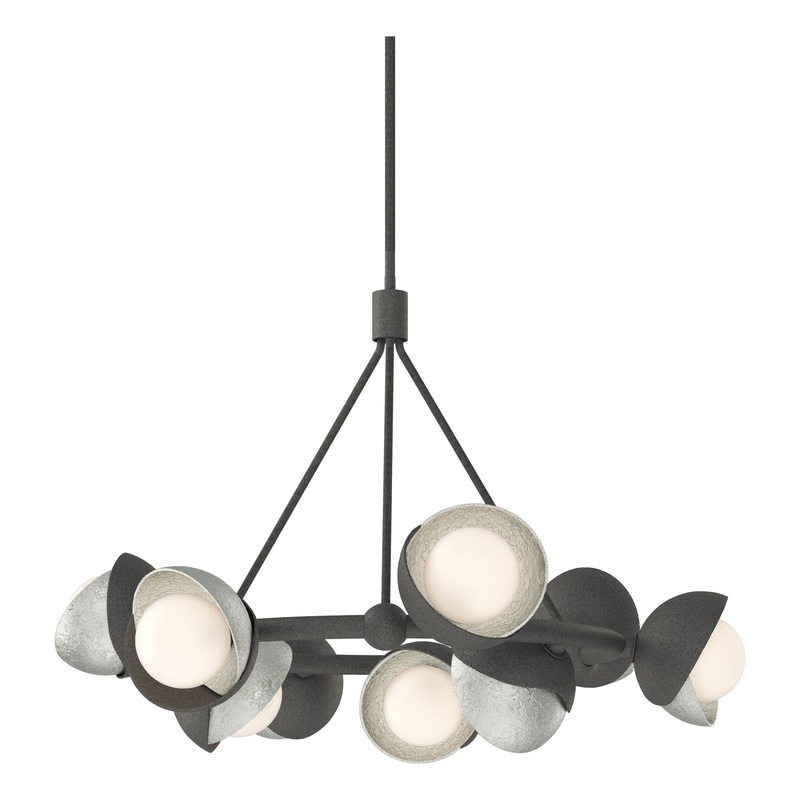 Brooklyn 9-Light Double Shade Ring Pendant Natural Iron Sterling