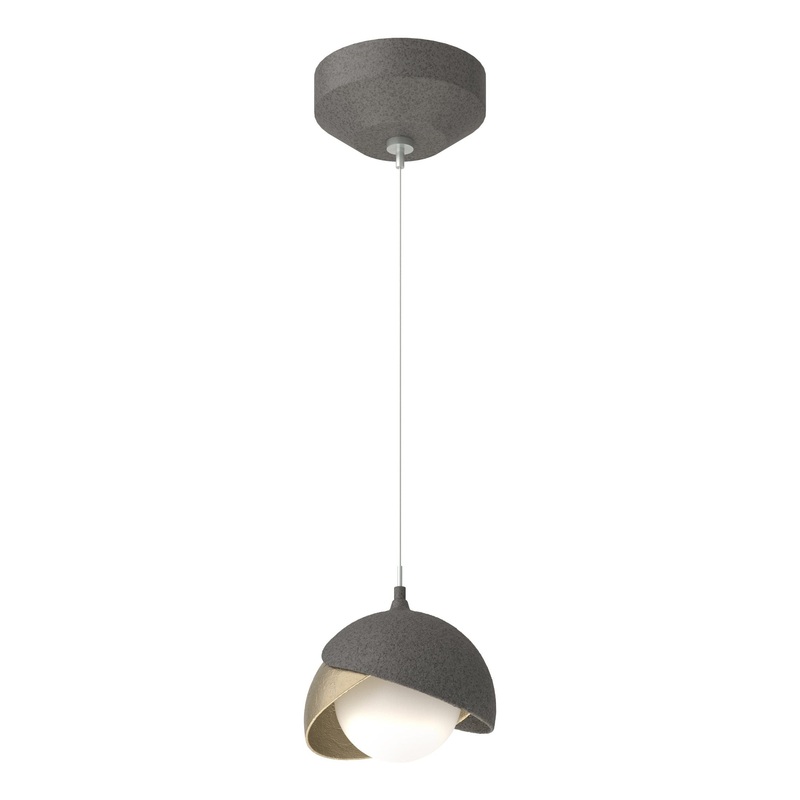 Brooklyn Double Shade Low Voltage Mini Pendant Natural Iron Soft Gold