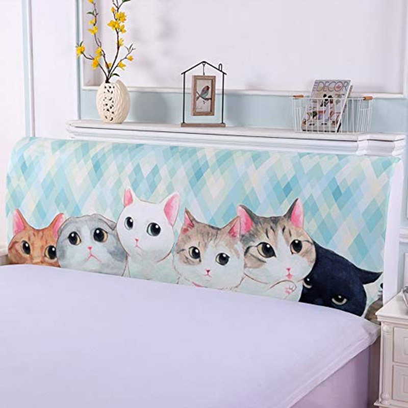 Copri Testata Letto Matrimoniale Elastica Fodera Elastica Protezione Peluche Testata Addensare Elastico All-inclusive Coperchio Europeo Soft Cover Lavabile Testata Letto,Color5-180 * 75cm