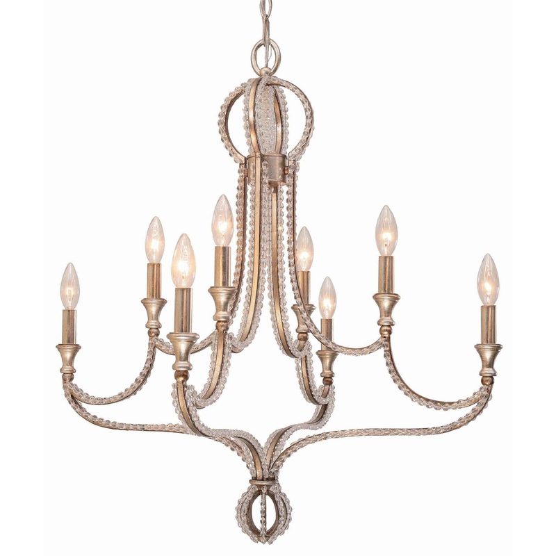 Crystorama 6768-DT Garland Eight Light Chandelier Distressed Twilight