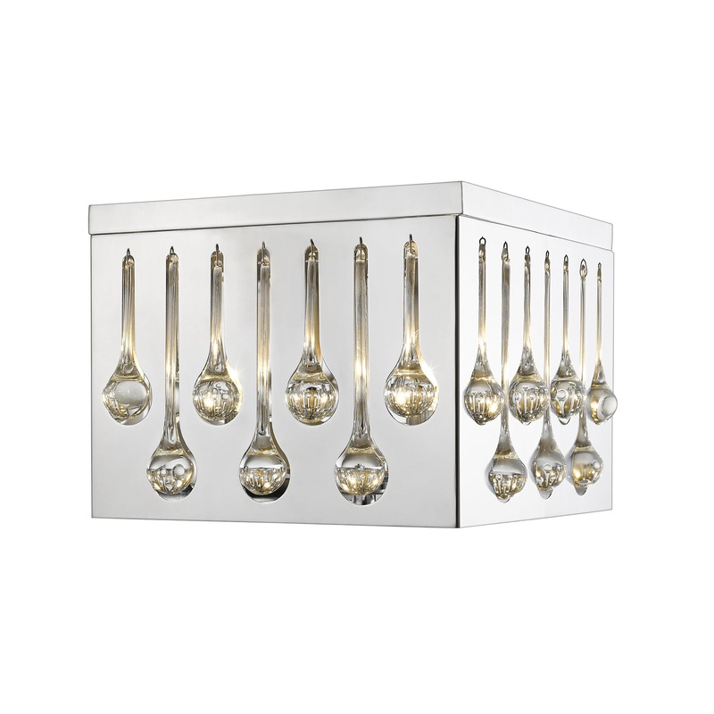 Four Light Flush Mount from the Oberon Collection in Chrome Finish by Z-Lite