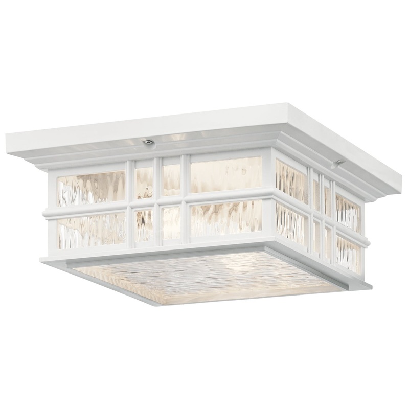 Kichler 49834WH Two Light Outdoor Ceiling Mount, White