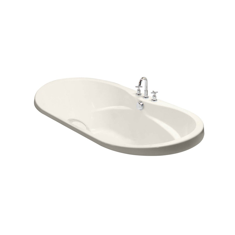 MAAX 102865-004-007 Living 6642 Acrylic Drop-in Center Drain Hydromax Bathtub in Biscuit