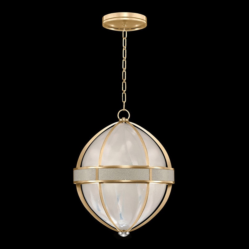Mirage 18.75″W Round Pendant Gold Leaf/Nickel/Coco