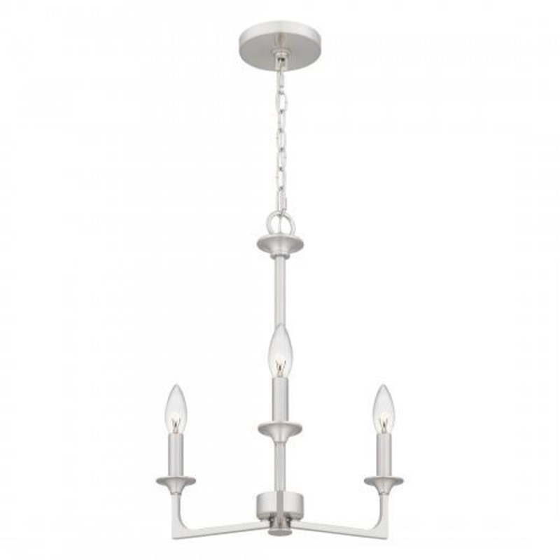 Quoizel PRC5016BN Prescott Chandelier 3 lights brushed nickel Chandelier