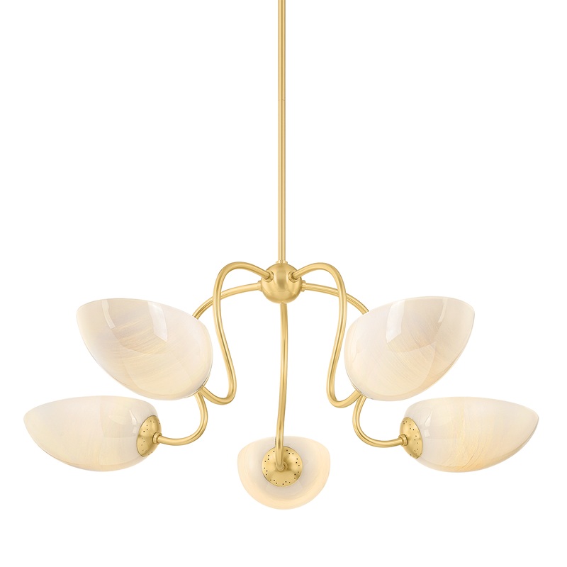 Reva Chandelier Aged Brass