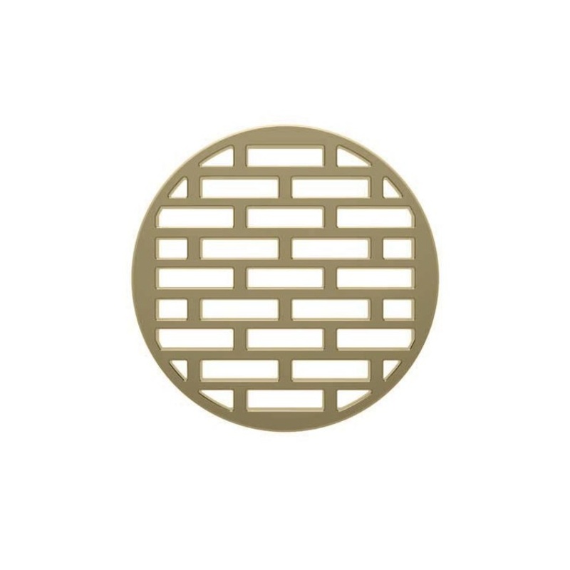 Shower Drain Tub and Shower Round Bricks 4 Inch French Gold PVD Brass for Drain Throat 277-03