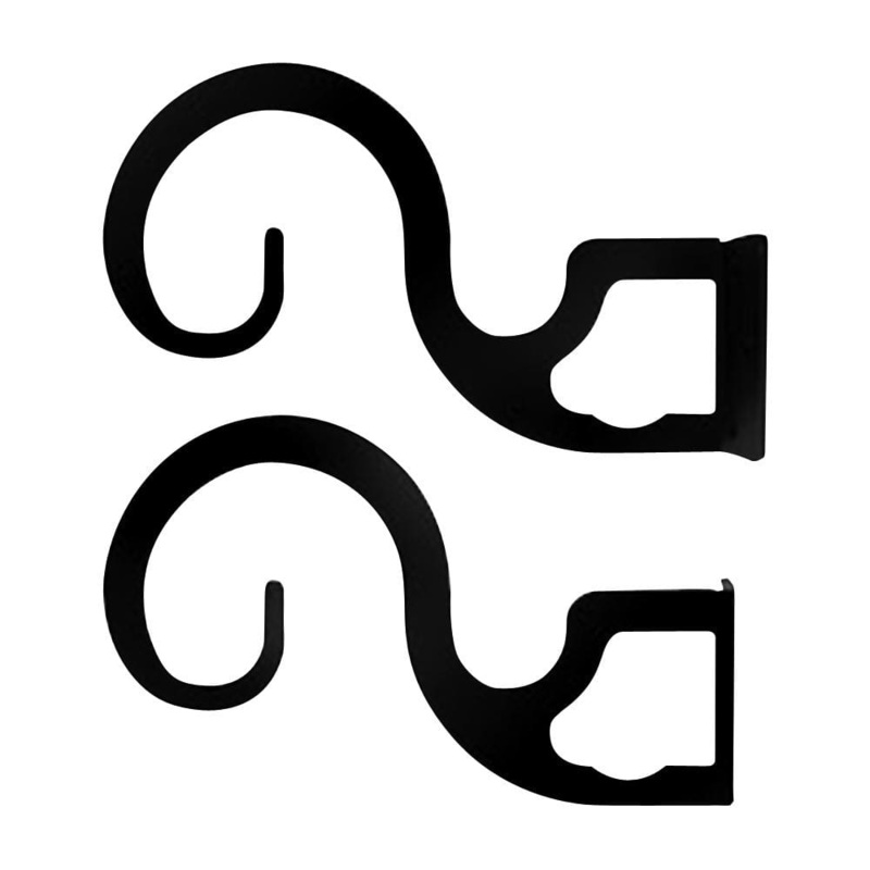 Village Wrought Iron CUR-BRAC-DT-1 Curtain Brackets For Two or Three 1 Inch Rods (pair)