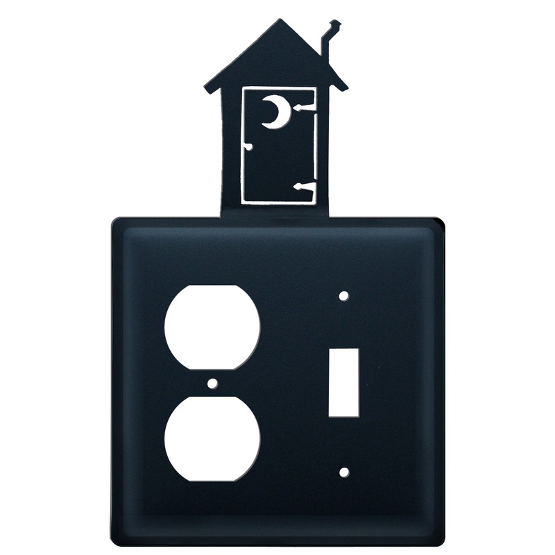 Village Wrought Iron EOS-256 Double Outhouse Single Outlet and Switch Cover