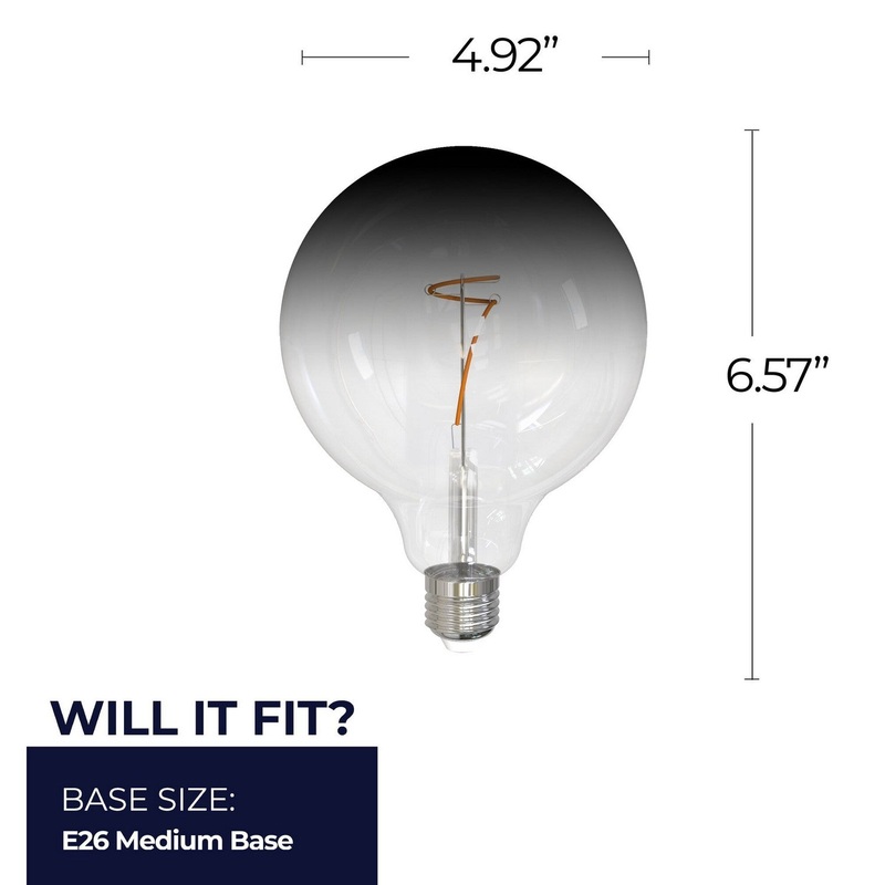 4.5 Watt G40 Clear/Smoke, 200  Lumens, E26 base, 120 Volt Light Bulb by Bulbrite