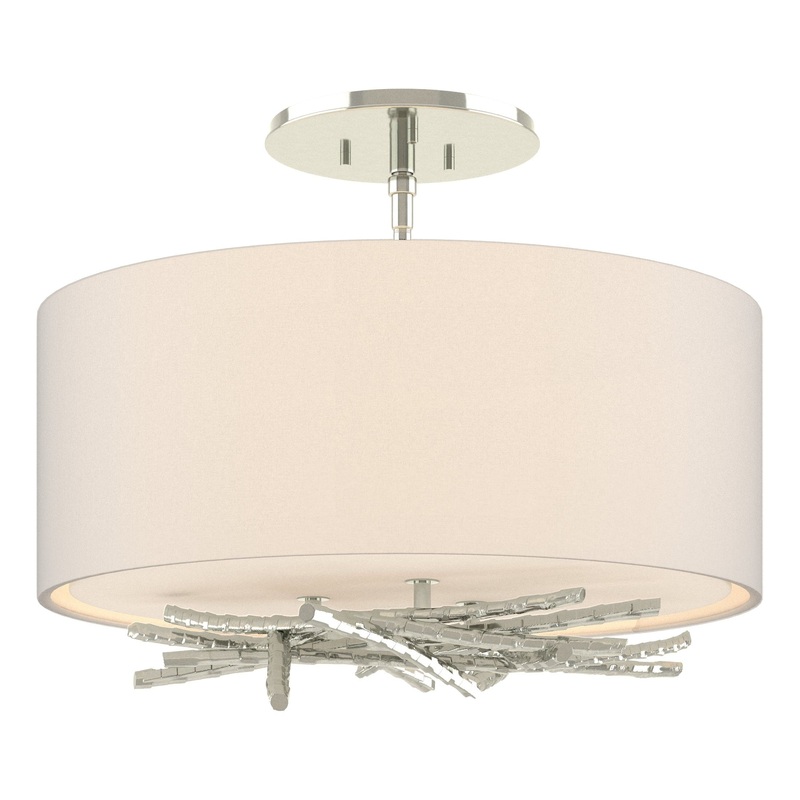 Brindille Semi-Flush Sterling Flax Shade (SE)