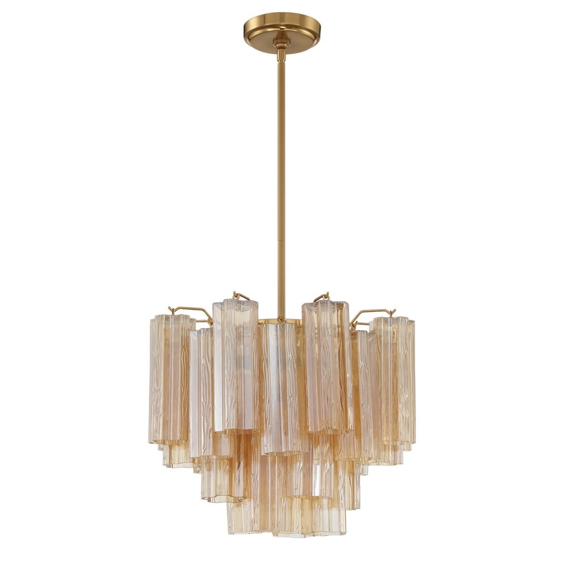 Four Light Chandelier from the Addis Collection in Aged Brass Finish by Crystorama