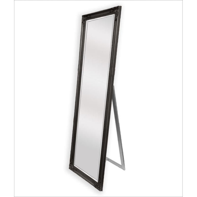 French Provincial Ornate Mirror – Black – Free Standing 50cm x 170cm