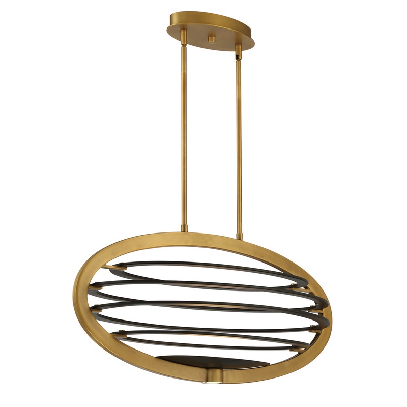 LED Chandelier from the Ombra Collection in Brass/Black Finish by Eurofase