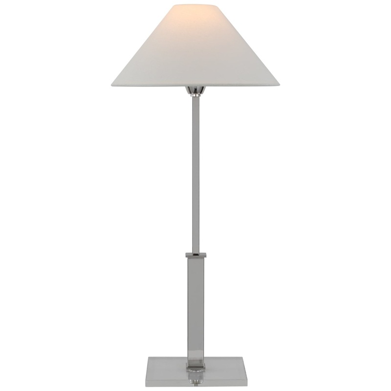 LED Table Lamp from the Asher Collection in Polished Nickel And Crystal Finish by Visual Comfort Signature