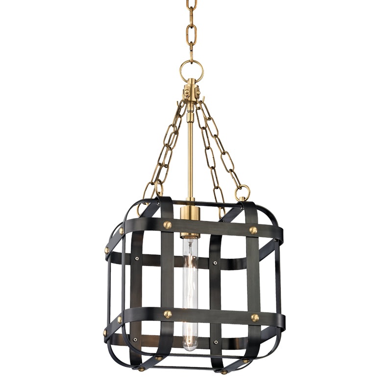 One Light Pendant from the Colchester Collection in Aged Old Bronze Finish by Hudson Valley