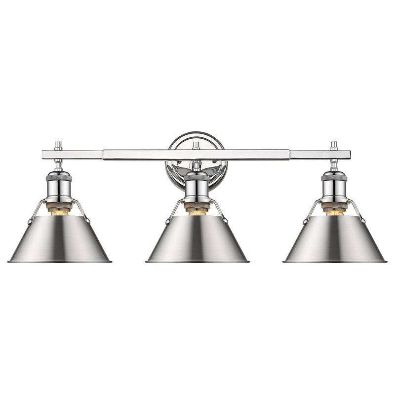 Three Light Bath Vanity from the Orwell Collection in Chrome Finish by Golden
