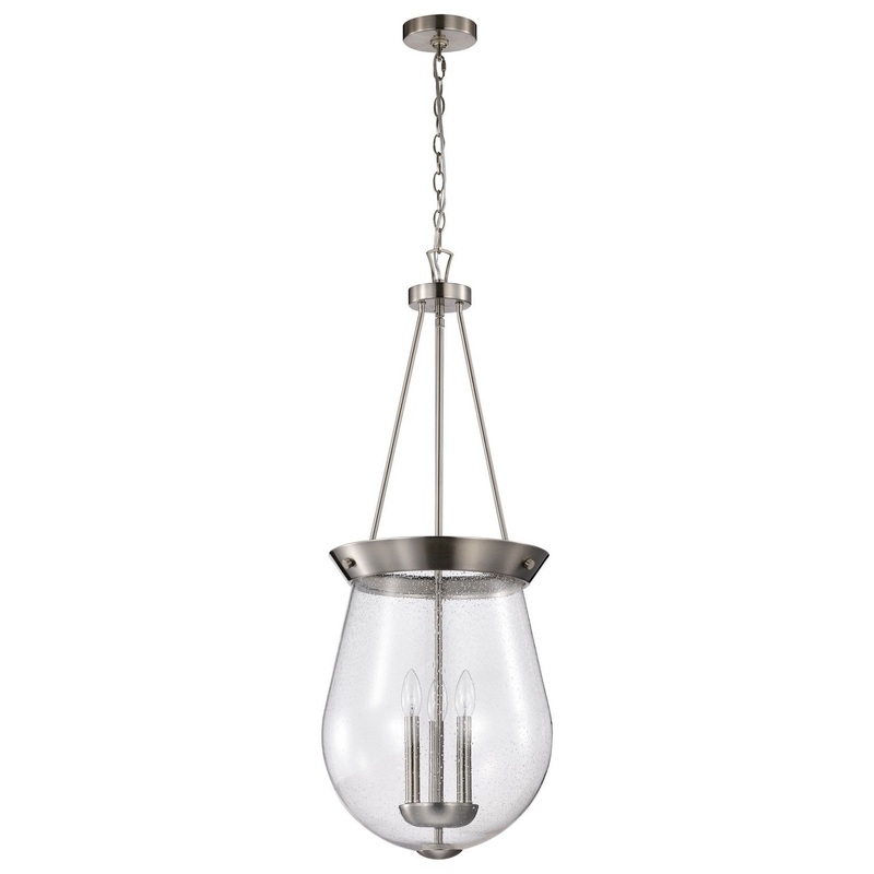Three Light Pendant from the Boliver Collection in Brushed Nickel Finish by Nuvo Lighting