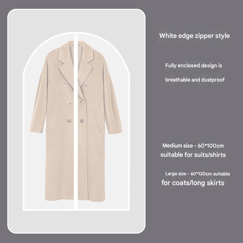 White Edge 10-Pack Hanging Garment Bags for Closet Storage – Translucent Dust-Proof Suit Covers, Washable & Reusable Coat Protectors (2 Sizes)