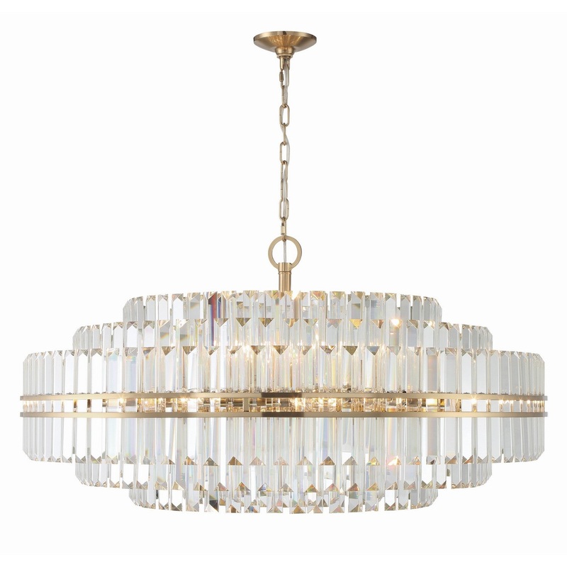 32 Light Chandelier from the Hayes Collection in Aged Brass Finish by Crystorama