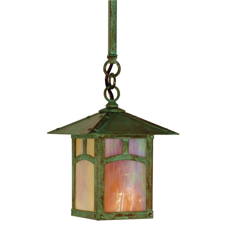 Arroyo ESH-7AGW-VP Evergreen One Light Pendant Verdigris Patina