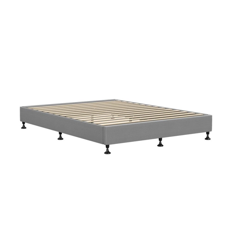 Bed Frame Double Size Fabric Grey