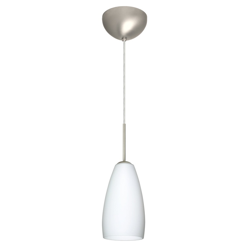 Besa 1BC-150907-MED-SN Chrissy One Light Pendant Satin Nickel