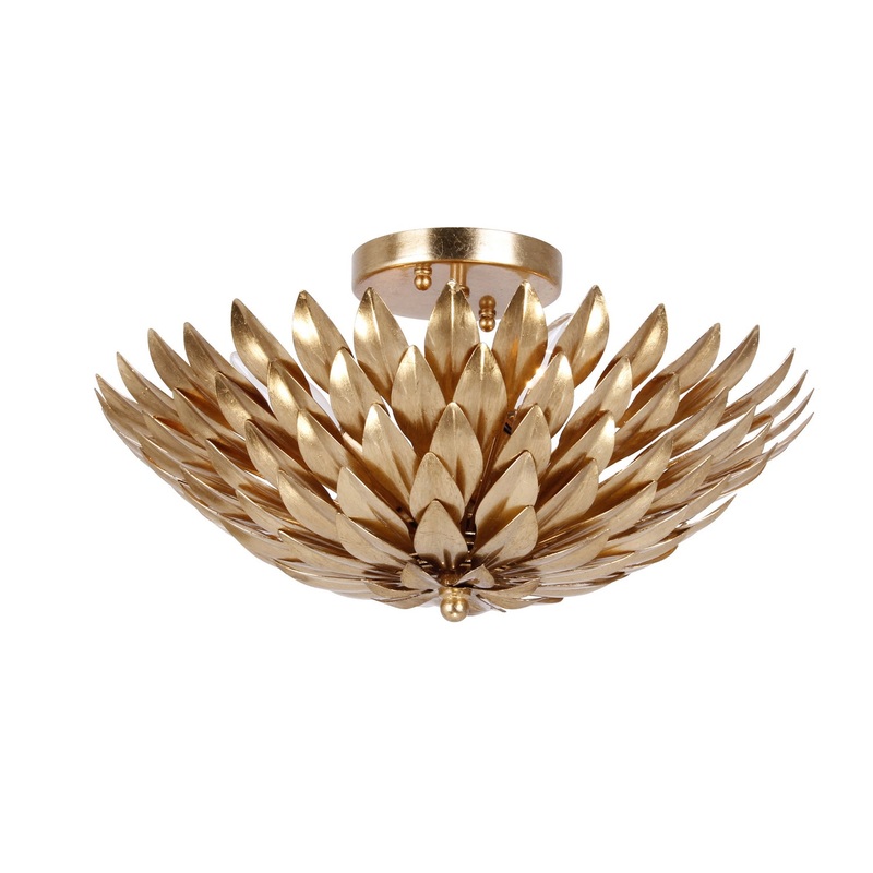 Crystorama 505-GA Broche Four Light Semi Flush Mount Antique Gold