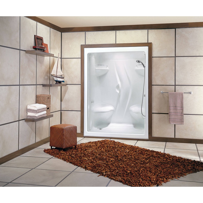 MAAX 101141-000-001-106 Stamina 60-I 60 x 36 Acrylic Alcove Right-Hand Drain One-Piece Shower in White