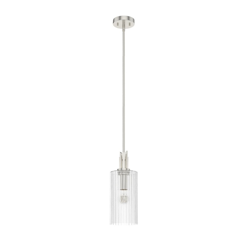 One Light Mini Pendant from the Gatz Collection in Brushed Nickel Finish by Hunter