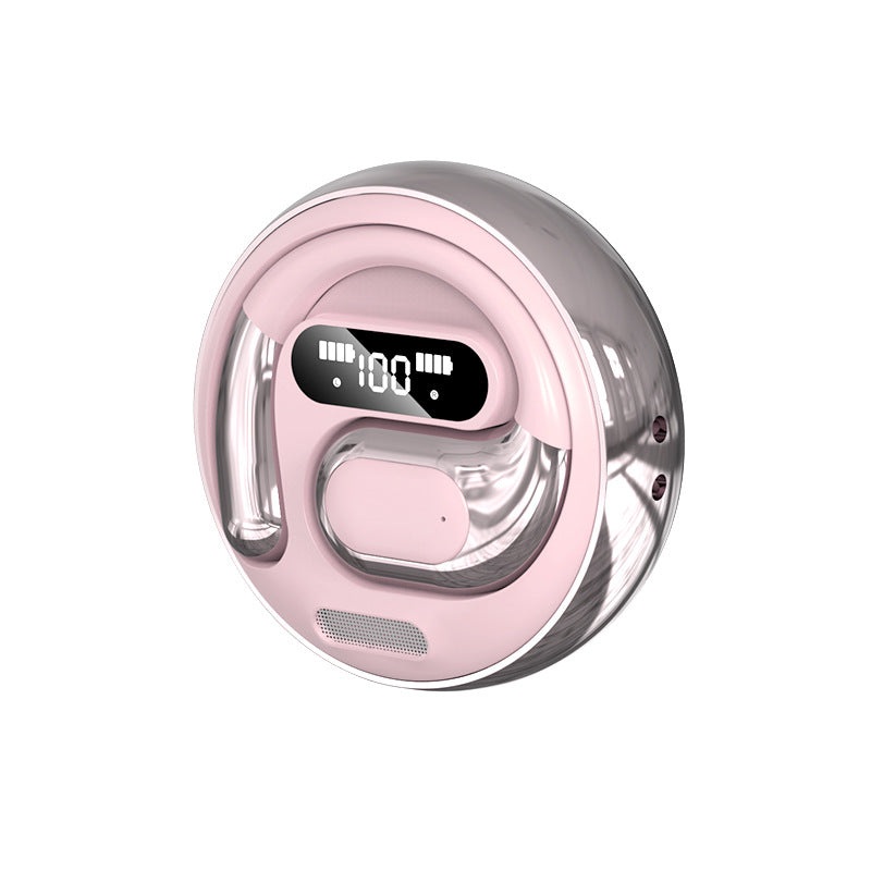 Open-Ear Conduction TWS Earbuds – Bluetooth 5.5, HIFI Sound, LED Display(pink)