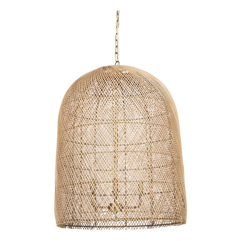 Thad Chandelier Rattan | Gold Metal