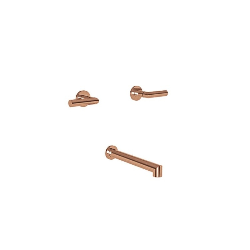 Tub Filler Trim Kirsi Wall Mount 2 Lever Antique Copper ADA 7-7/8 Inch Spread