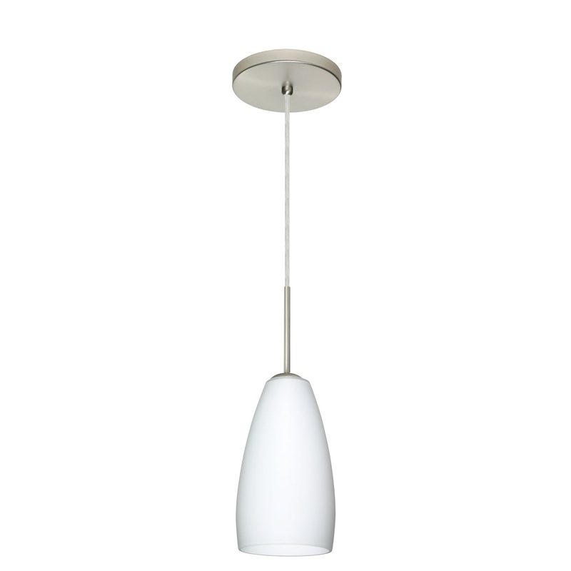 Besa 1BT-150907-HAL-SN Chrissy One Light Pendant Satin Nickel