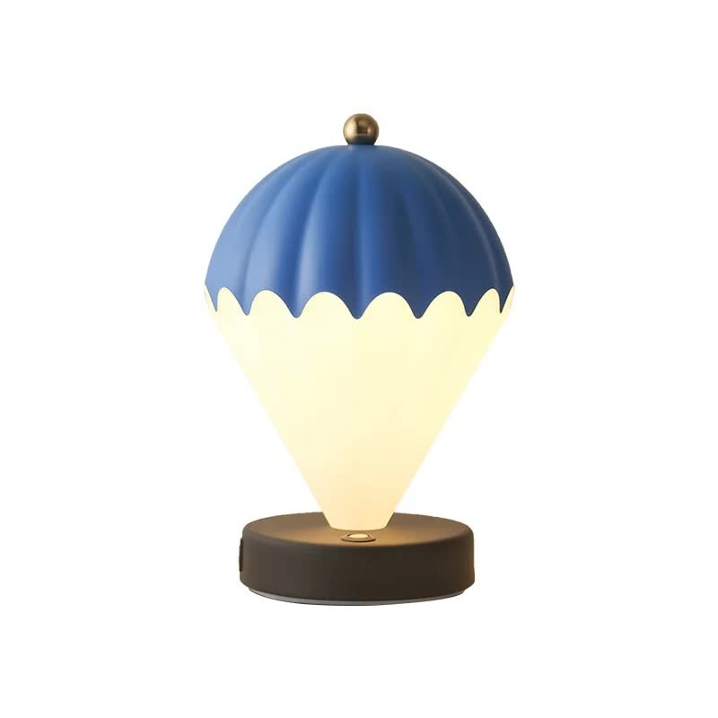 Blue Rechargeable Hot Air Balloon LED Touch Lamp – 3-Color Nordic Style Desk Light