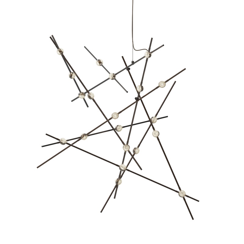 Constellation Aquila Major Espresso Black with Clear Faceted Acrylic 2200K 20′ Adjustable Cord/Cable