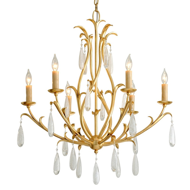 Corbett Lighting 293-06-GL Prosecco Six Light Chandelier Gold Leaf