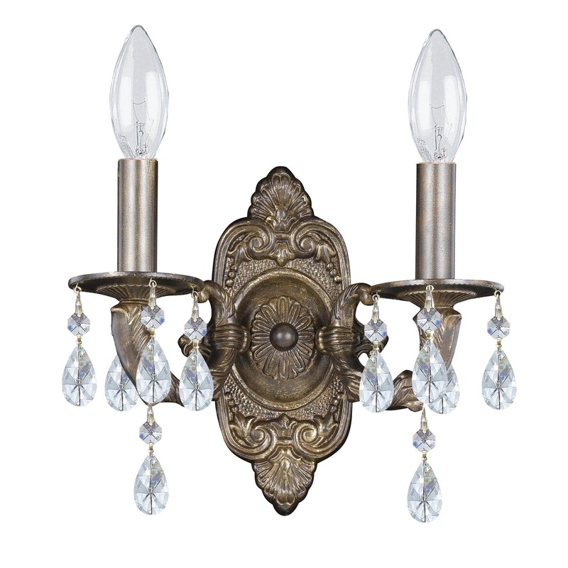 Crystorama 5022-VB-CL-S Paris Market Two Light Wall Sconce Venetian Bronze