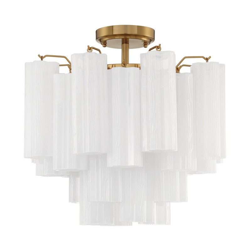 Four Light Semi Flush Mount from the Addis Collection in Aged Brass Finish by Crystorama