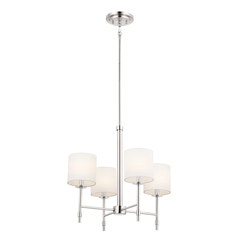 Kichler 52504PN Four Light Chandelier, Polished Nickel